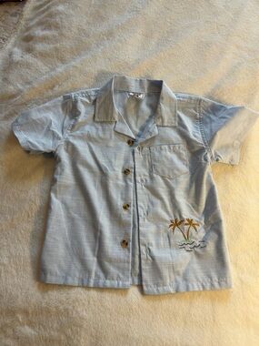 Dapper Dude Palm Tree Button-Up Shirt 3T